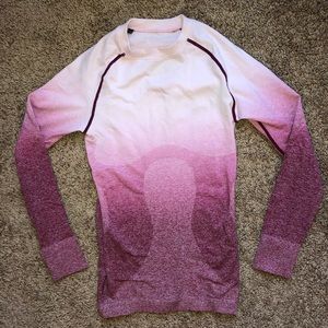 Gymshark ombré seamless pink/white long sleeve
